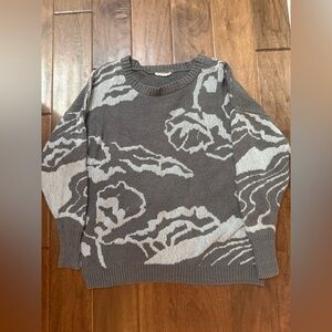 Lovestitch Gray and Cream Patterned Sweater